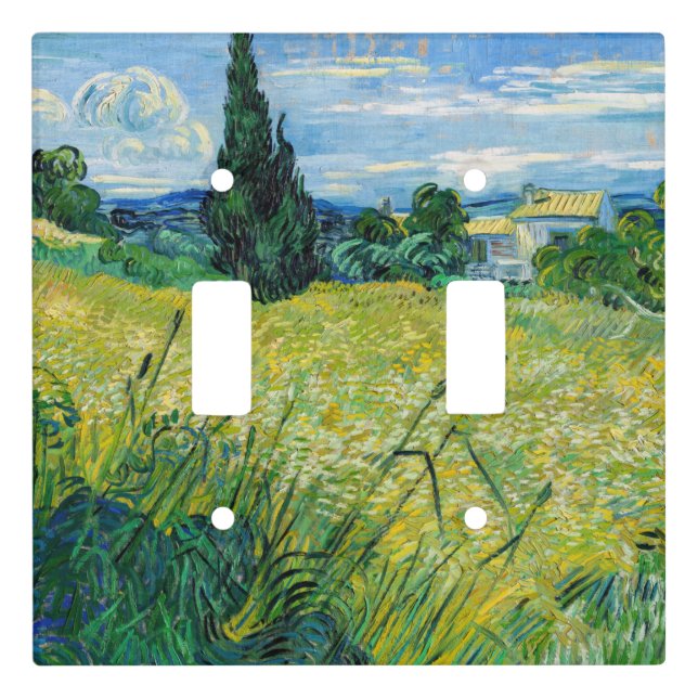 Vincent van Gogh - Green Wheat Field with Cypress Light Switch Cover (Front)