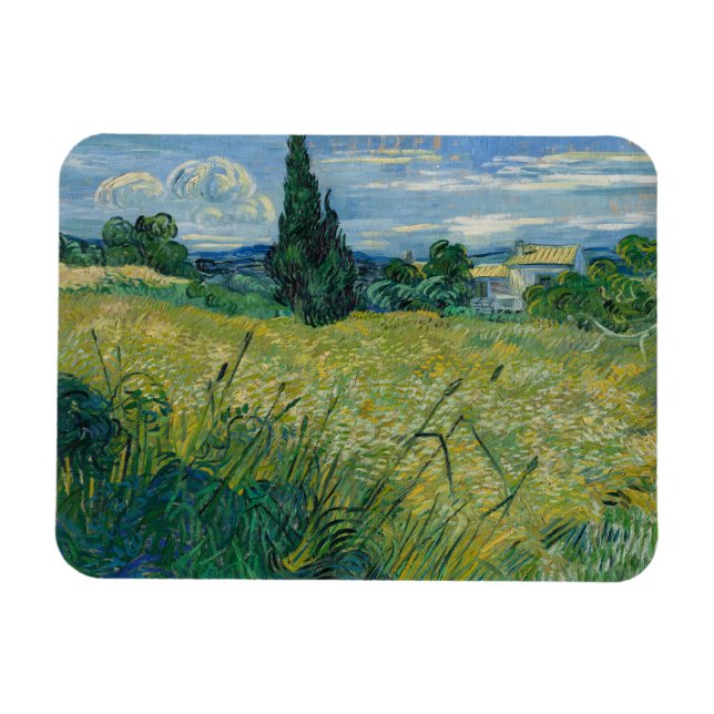 Vincent Van Gogh, Green Wheat Field with Cypress Magnet (Horizontal)