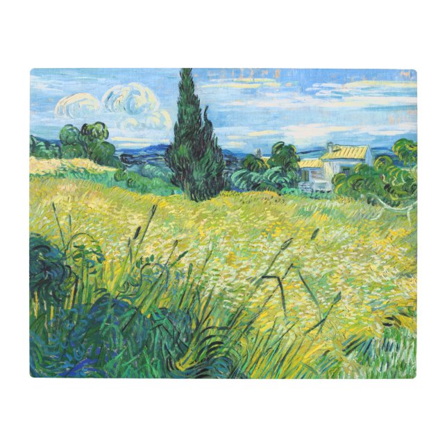Vincent van Gogh - Green Wheat Field with Cypress Metal Print (Front)