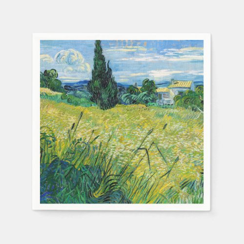 Vincent van Gogh _ Green Wheat Field with Cypress Napkins