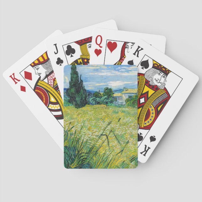 Vincent van Gogh - Green Wheat Field with Cypress Poker Cards (Back)