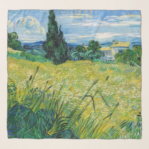 Vincent van Gogh _ Green Wheat Field with Cypress Scarf