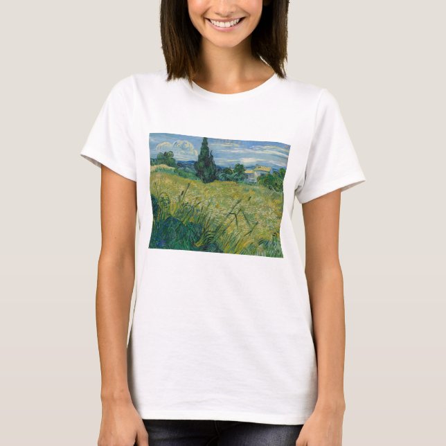 Vincent Van Gogh, Green Wheat Field with Cypress T-Shirt (Front)