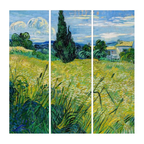 Vincent van Gogh _ Green Wheat Field with Cypress Triptych