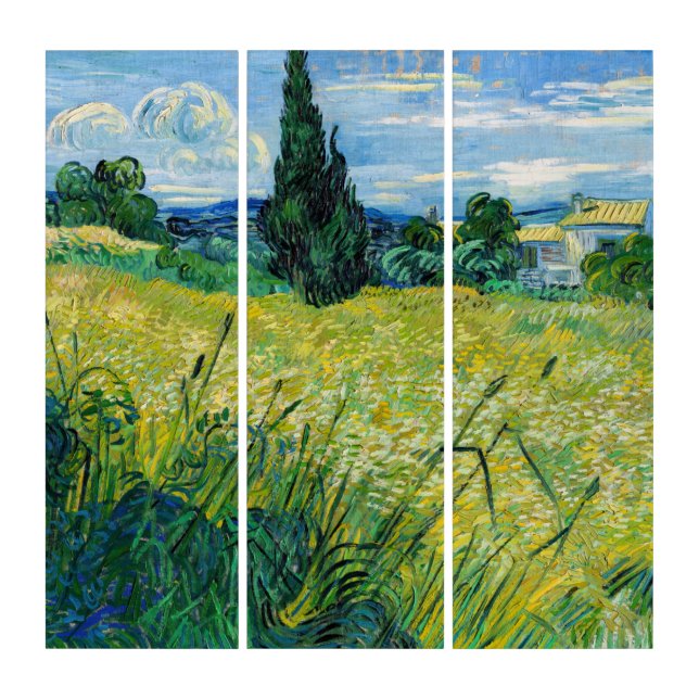 Vincent van Gogh - Green Wheat Field with Cypress Triptych (Front)