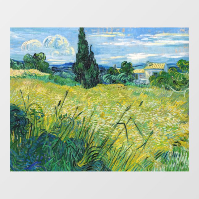 Vincent van Gogh - Green Wheat Field with Cypress Window Cling (Sheet)