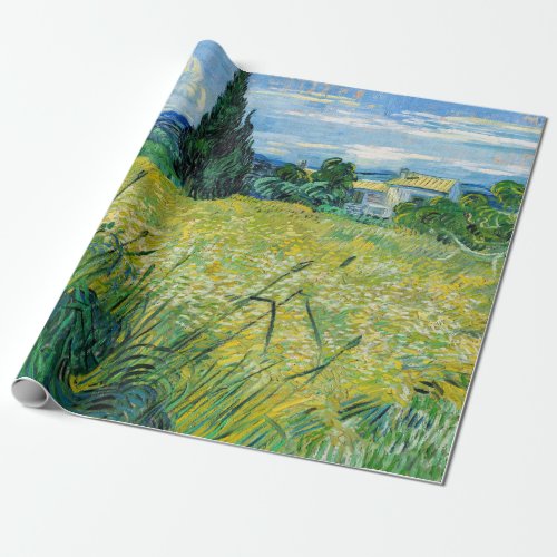 Vincent van Gogh _ Green Wheat Field with Cypress Wrapping Paper