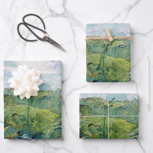 Vincent van Gogh Green Wheat Fields Auvers Poster Wrapping Paper Sheets