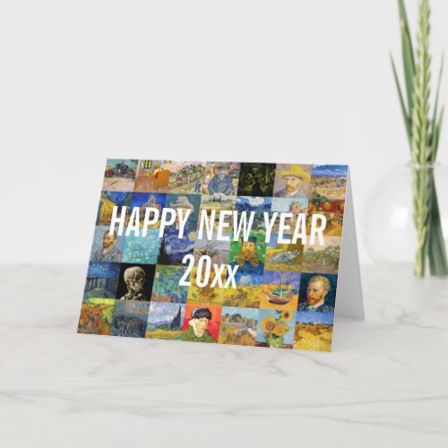 Vincent van Gogh _ Happy New Year Patchwork Holiday Card