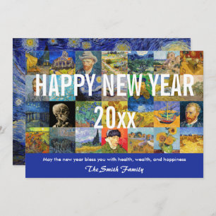 Vincent van Gogh - Happy New Year Patchwork Holiday Card