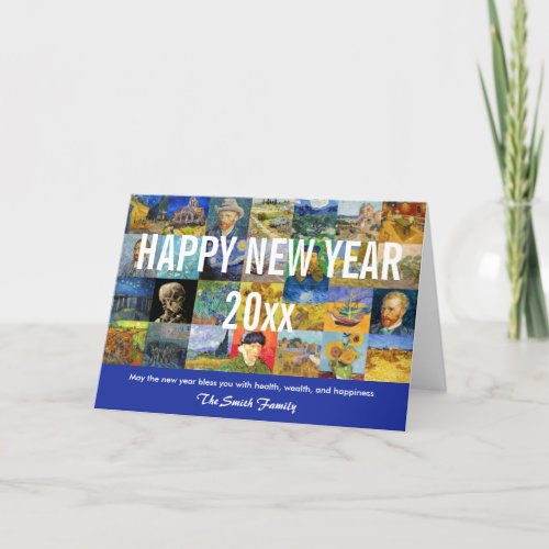 Vincent van Gogh _ Happy New Year Patchwork Holiday Card