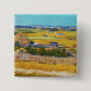 Vincent van Gogh - Harvest at La Crau Button