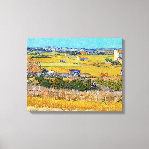 Vincent van Gogh _ Harvest at La Crau Canvas Print