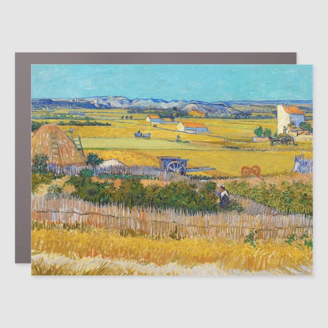 Vincent van Gogh - Harvest at La Crau Car Magnet (Front)
