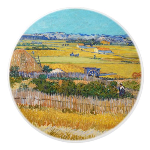 Vincent van Gogh _ Harvest at La Crau Ceramic Knob