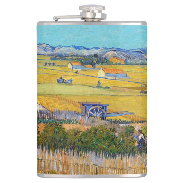 Vincent van Gogh - Harvest at La Crau Flask (Front)