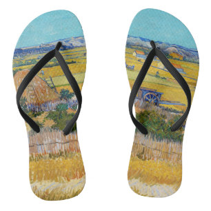 Vincent van Gogh - Harvest at La Crau Flip Flops