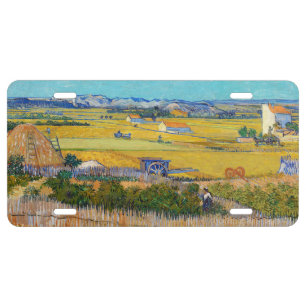 Vincent van Gogh - Harvest at La Crau License Plate