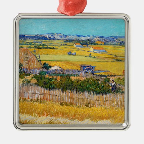 Vincent van Gogh _ Harvest at La Crau Metal Ornament