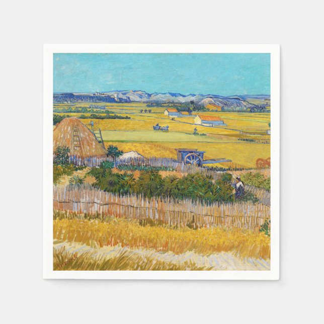 Vincent van Gogh - Harvest at La Crau Napkins (Front)