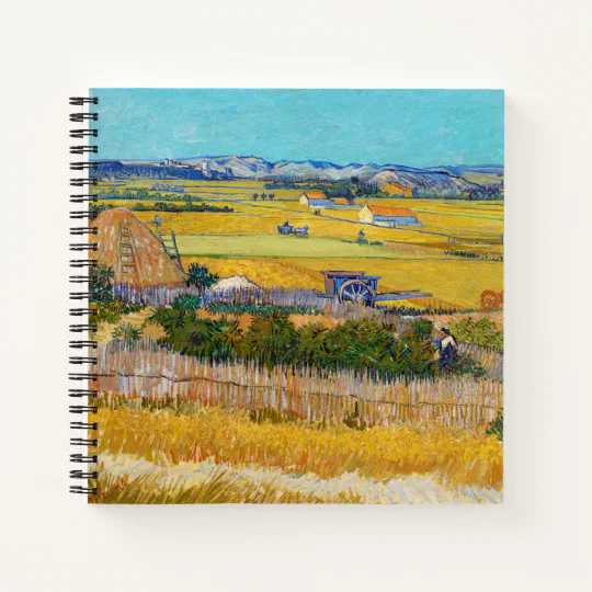 Harvest At La Crau With Montmajour In The Background By Vincent Van Gogh Laptop Shoulder Bag 