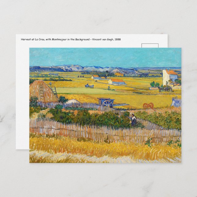 Vincent van Gogh - Harvest at La Crau Postcard (Front/Back)