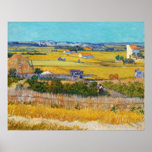 Vincent van Gogh _ Harvest at La Crau Poster