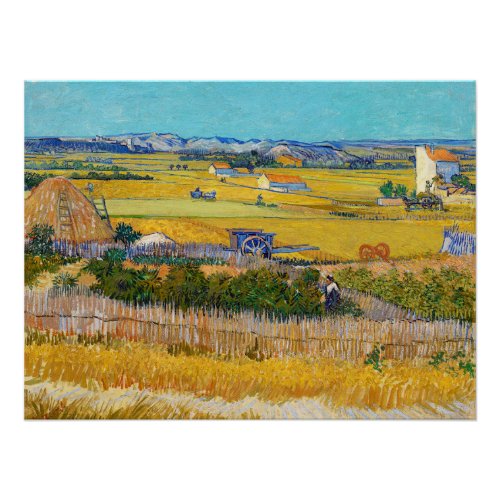 Vincent van Gogh _ Harvest at La Crau Poster