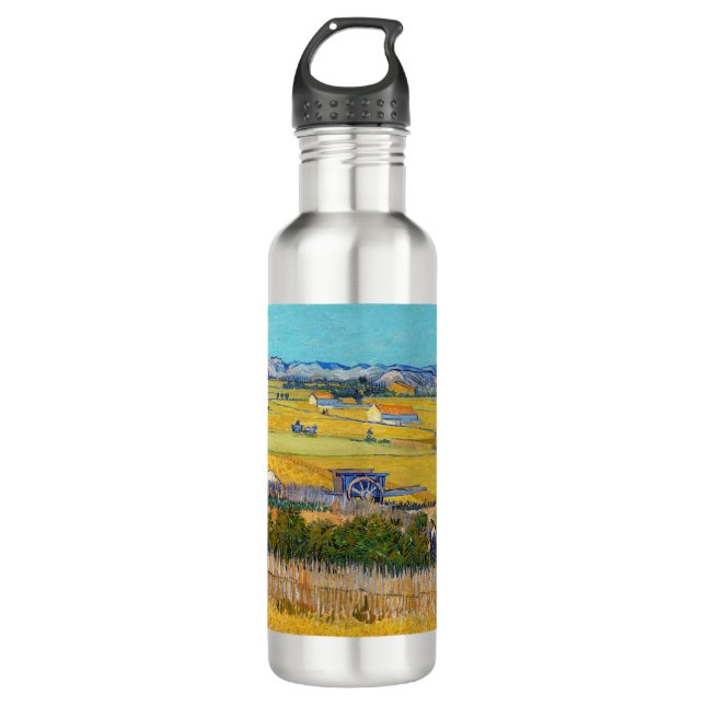 Vincent van Gogh - Harvest at La Crau Stainless Steel Water Bottle (Front)