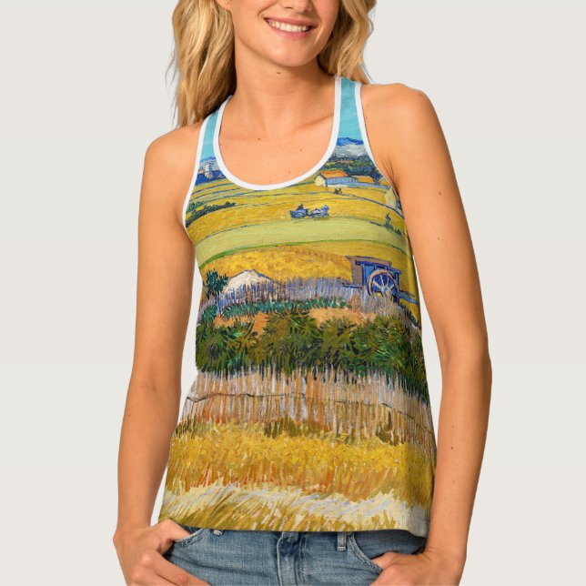 Vincent van Gogh - Harvest at La Crau Tank Top (Front)