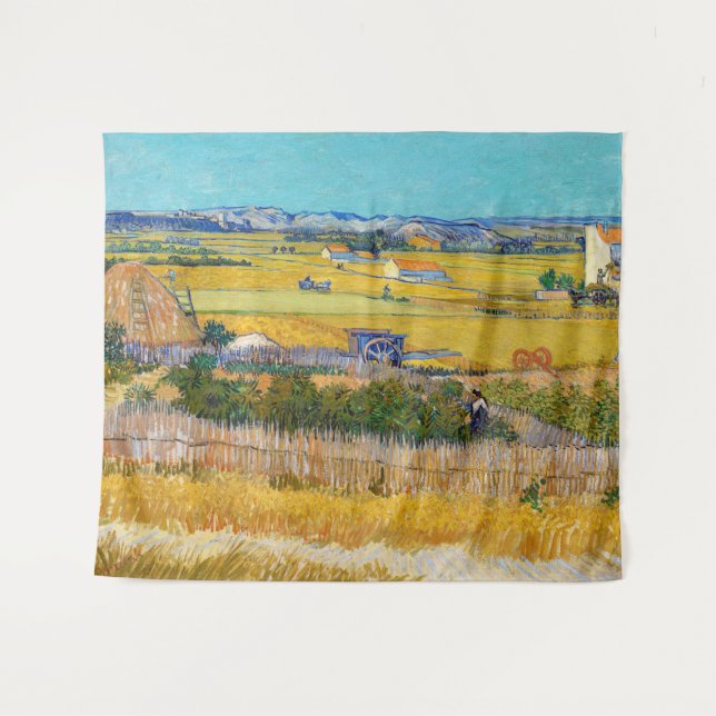 Vincent van Gogh - Harvest at La Crau Tapestry (Front (Horizontal))