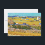 Vincent van Gogh - Harvest at La Crau Thank You Card<br><div class="desc">Harvest at La Crau,  with Montmajour in the Background - Vincent van Gogh,  1888</div>