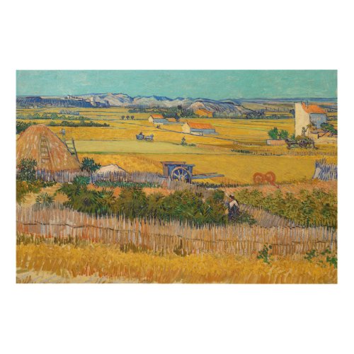 Vincent van Gogh _ Harvest at La Crau Wood Wall Art