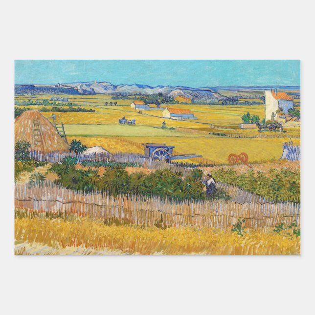 Vincent van Gogh - Harvest at La Crau Wrapping Paper Sheets (Front)