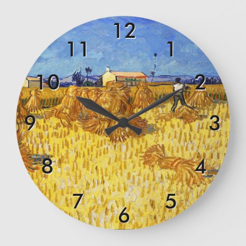 Vincent van Gogh _ Harvest in Provence Large Clock