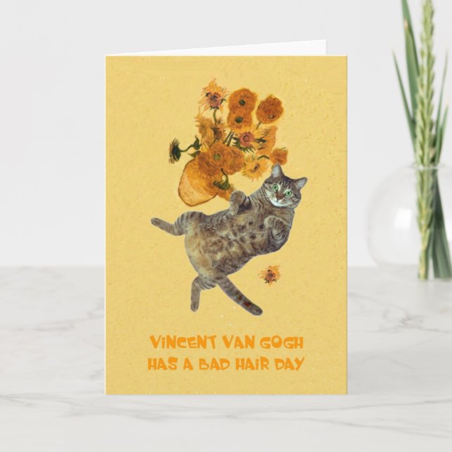 Vincent Van Gogh has a Bad Hair Day Card (Front)