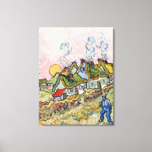 Vincent van Gogh _ Houses and Figure Canvas Print