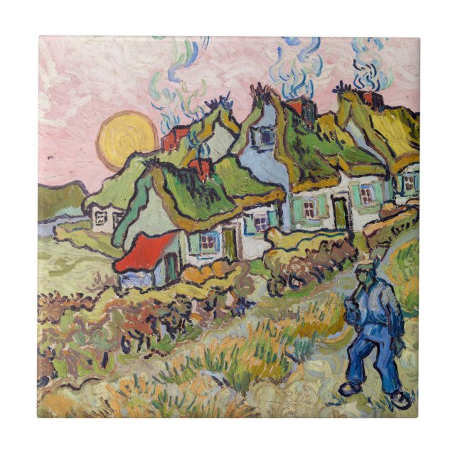 Vincent van Gogh - Houses and Figure Ceramic Tile (Front)