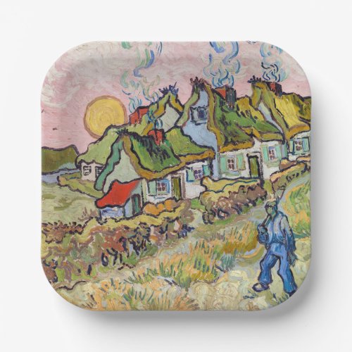 Vincent van Gogh _ Houses and Figure Paper Plates