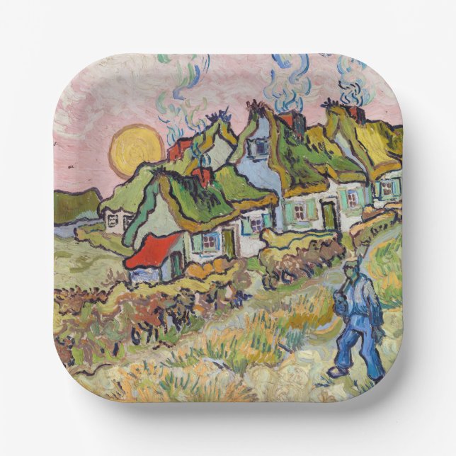 Vincent van Gogh - Houses and Figure Paper Plates (Front)