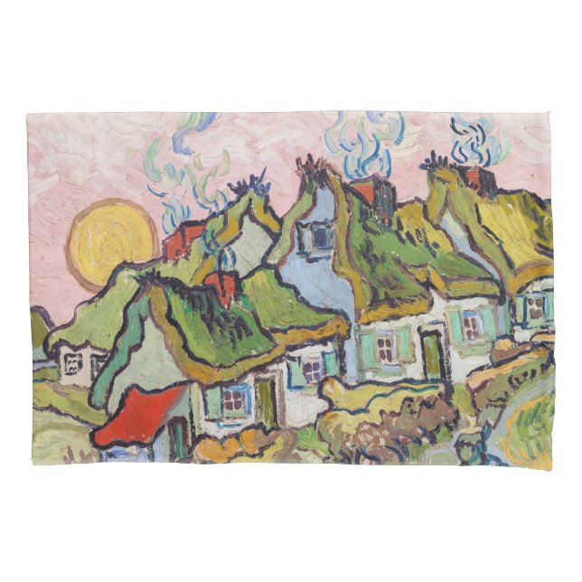 Vincent van Gogh - Houses and Figure Pillow Case (Front)