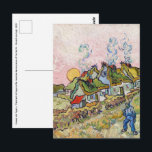Vincent van Gogh - Houses and Figure Postcard<br><div class="desc">Houses and Figure / Thatched Cottages in the Sunshine Reminiscence of the North - Vincent van Gogh,  1890</div>