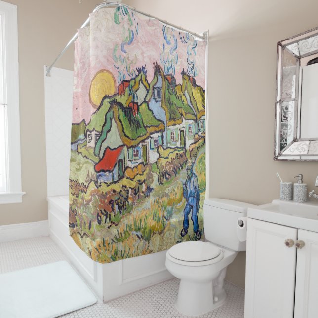 Vincent van Gogh - Houses and Figure Shower Curtain (In Situ)