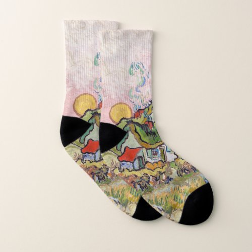 Vincent van Gogh _ Houses and Figure Socks