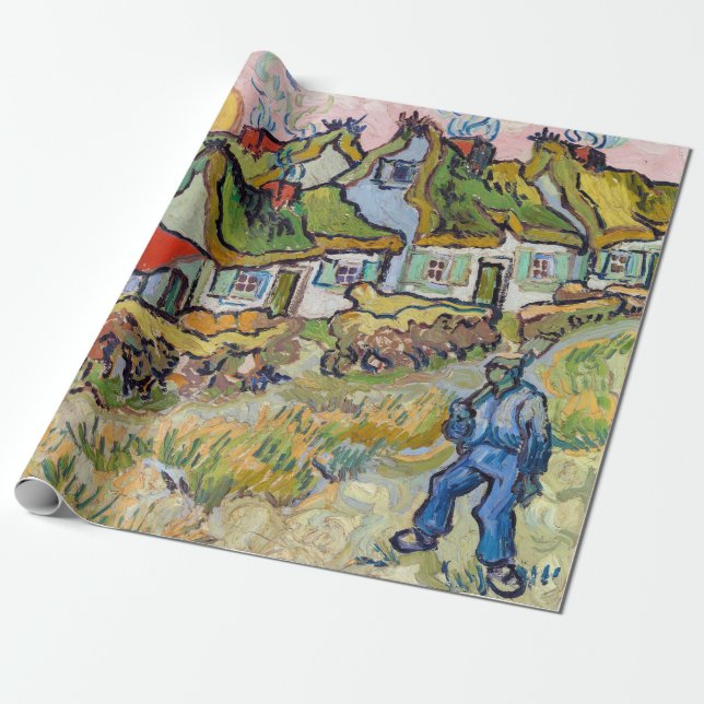 Vincent van Gogh - Houses and Figure Wrapping Paper (Unrolled)