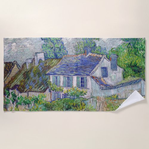 Vincent van Gogh _ Houses at Auvers Beach Towel