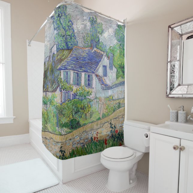 Vincent van Gogh - Houses at Auvers Shower Curtain (In Situ)