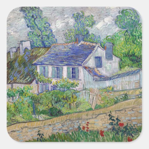 Vincent van Gogh _ Houses at Auvers Square Sticker