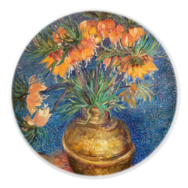 Vincent van Gogh - Imperial Fritillaries Ceramic Knob (Front)