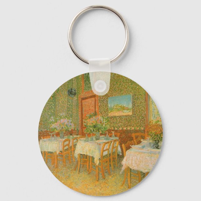 Vincent van Gogh - Interior of a Restaurant Keychain (Front)